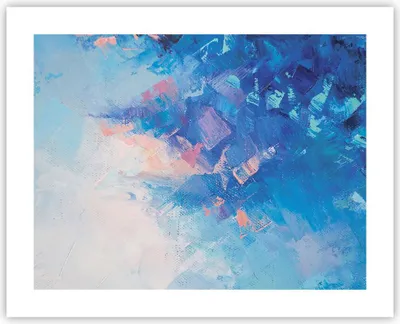 Produktbild von Poster - Poster ohne Rahmen - Abstraktion blau gemalt - 50x40 cm - Wand Bild - Wanddeko - Wandbilder - Kunstposter - Wandposter - Bilder - Kunstdruck - Wanddekoration - Wandbild - P2XAA50x40-4570