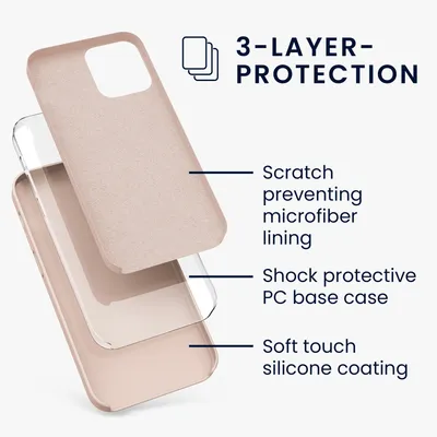 Produktbild von kwmobile Handyhülle für iPhone 12 Hülle / iPhone 12 Pro Hülle - Silikon Handy Case - weiche Oberfläche - kabelloses Laden - Altrosa