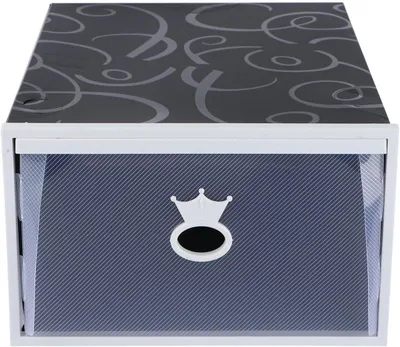 Produktbild von Schuhaufbewahrungsbox aus Kunststoff, 33x23x14cm, stapelbar, mit transparentem Deckel und Schubladendesign