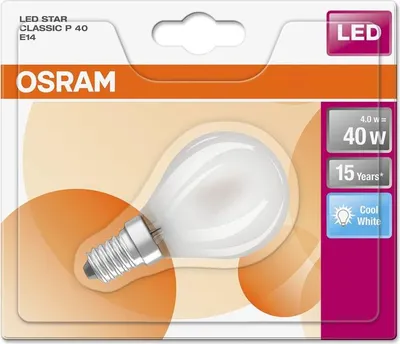 Image de Osram LED Filament Ampoule goutte 4W = 40W E14 mat 840 blanc neutre 4000K