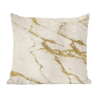Produktbild von MuchoWow® Zierkissen Sofakissen Wohnzimmer Dekokissen 45x45 cm Marmor - Muster - Gold - Schlafpolster - Polster für das Sofa