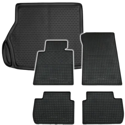 Produktbild von Gummi Kofferraumwanne + Fußmatten Set für 3er BMW E46 Touring, Bj. 1999-2007