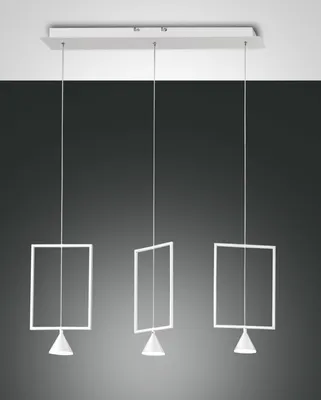 Produktbild von Fabas Luce LED Pendelleuchte Sirio 2000x730mm 24W Warmweiß Weiß dimmbar