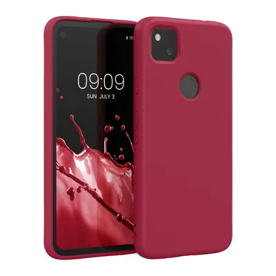 Produktbild von kwmobile Hülle kompatibel mit Google Pixel 4a Hülle - gummierte TPU Silikon Handyhülle - Schutzhülle für kabelloses Laden - Case in Sweet Cherry