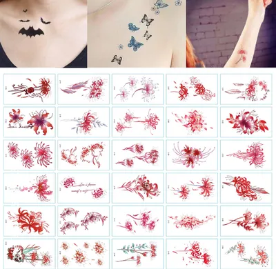Obrázok produktu pre Dočasné tetovanie Tetovanie Body Art Malé listy Tetovacie nálepky Falošné tetovanie na ruky Nálepky pre mužov ženy (30 listov)