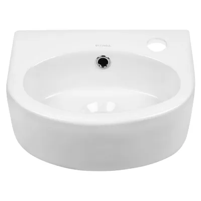 Zdjęcie produktu dla Umywalka nablatowa KERRA KR-601, ceramiczna, biała, mała