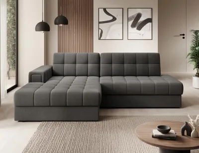 Produktbild von Eckschlafsofa AZAHARA – dunkelgrau, linke Ecke
