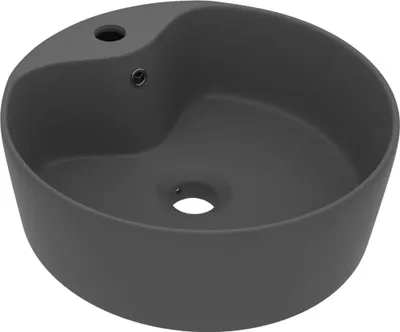 Produktbild von vidaXL Luxus-Waschbecken mit Überlauf Matt Dunkelgrau 36x13 cm Keramik