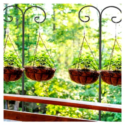 Produktbild von Garten Schäferhaken Laternenstab, 190 cm Metall Gartenstab für Vogelkäfige, Solarleuchten, Laternen, Hochzeiten, Pflanzkörbe