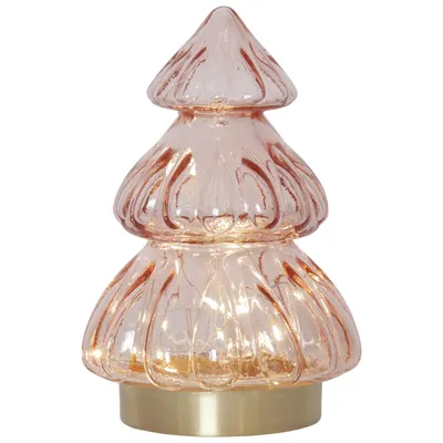 Produktbild von LED-Tischleuchte 'Abete', Glas, rosa, Tannenbaum-Form