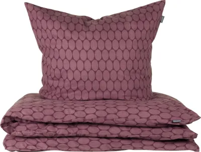 Produktbild von Schiesser Bettwäscheset Drops | Feinbiber | 2-teilig | Grafikprint | 100 % Baumwolle | Reißverschluss | 135x200cm + 80x80cm | Mauve