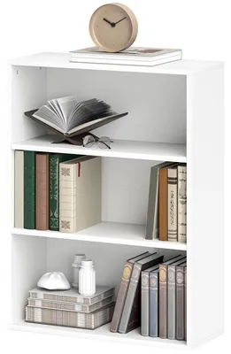 Produktbild von Bš¹cherregal mit 2 verstellbaren Regalb?den und Kippsicherung fš¹r Bš¹ro, Wohnzimmer oder Schlafzimmer, 60 x 24 x 80 cm, Wei?