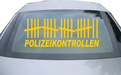 Produktbild von Indigos UG - Aufkleber Heckscheibe & Motorklappe DE2066 - gold - 600x228 mm - Polizeikontrollen - Auto Scheiben Fenster Heckklappe Tuning Racing JDM - Die cut