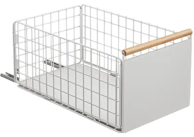 Image de Organisateur de placard de cuisine extensible avec poignée en bois