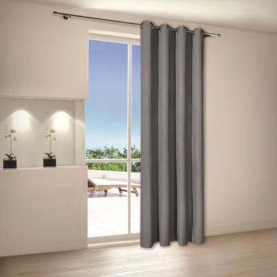 Produktbild von Gerster Ösenschal aus Dekostoff B = 140 x H =235 cmHalbtransparent Dekostoff Uni grau