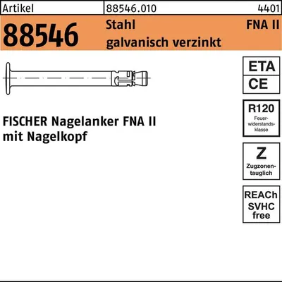 Produktbild von fischer Nagelanker R 88546 FNAII 6x30/ 30 Stahl galvanisch verzinkt