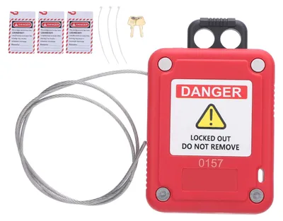 Zdjęcie produktu dla Kłódka kablowa do systemów Lockout/Tagout, regulowany, samonaciskowy drut ze stali nierdzewnej do odcinania dopływu energii elektrycznej