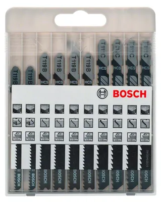 Imagen del producto de Set de 10 Hojas de sierra de calar BOSCH Basic for Wood (2 607 010 629)