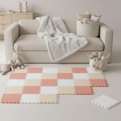 Zdjęcie produktu dla 27-elementowa mata do zabawy dla niemowląt - składana mata do raczkowania 30x30 cm z pianki
