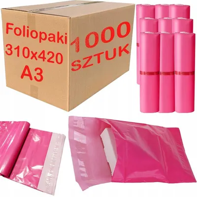 Zdjęcie produktu dla Foliopaki Kurierskie Różowe A3 310x420mm - 1000 szt.