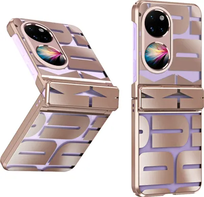Produktbild von Hülle für Huawei P50 Pocket Hülle mit Scharnierschutz, Galvanisierter Klar Schutzhülle Roségold