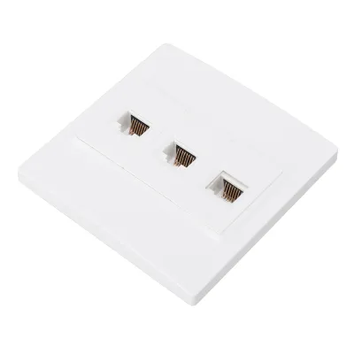 Zdjęcie produktu dla 3-portowa płyta ścienna Ethernet Cat 6, 3-portowa płyta ścienna Ethernet, płyta ścienna Ethernet Cat6 żeńsko-żeńska, 3-portowa płyta ścienna Jack, 3-portowa płyta ścienna Keystone, płyta ścienna Ethernet, internetowa płyta ścienna