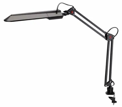 Produktbild von Tischleuchte, Schwarz, Tischklemme, Doppelarm, Leuchtstofflampe G23, 230 V, 11 W