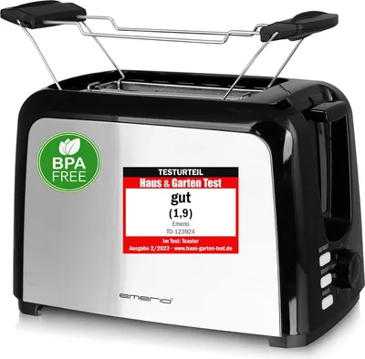 Produktbild von Emerio Toaster 2 Scheiben, Edelstahl, Thermostat, Aufsatz