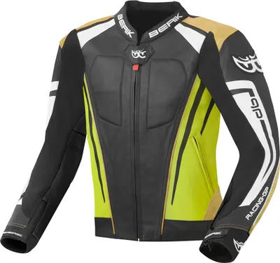 Produktbild von Berik Striper Evo Motorrad Lederjacke, schwarz/gelb, 52