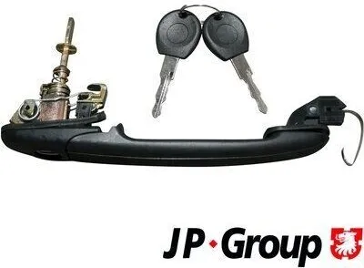 Produktbild von JP GROUP 1187101900 Türgriff mit Schließzylinder mit Schlüssel Vorne Links Vorne Rechts für VW Polo Schrägheck (6N1) Schwarz