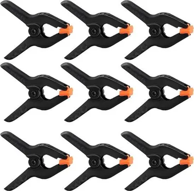 Productafbeelding van 9 stuks nylon veerklemmen, 3 inch, kunststof, extra sterke klemmen