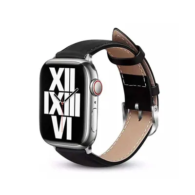 Obrázek produktu pro Crong Noble Band - řemínek z pravé kůže pro Apple Watch 44/45/46/49 mm (černý noir)