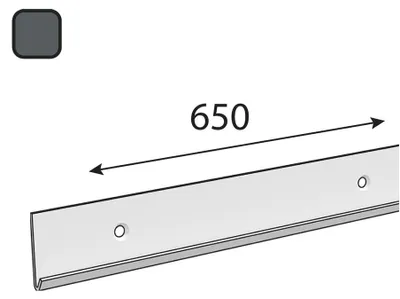 Produktbild von INTEGRI Anthrazit Horizontalschiene 650mm Garderobensystem Verbindungsschiene Regal Stahl