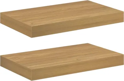 Obrázek produktu pro vidaXL Nástěnná police, 2 ks, hnědá, 40 x 23,5 x 4 cm, dřevotřísková deska