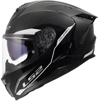 Image de Casque intégral LS2 FF817 CHALLENGER II ESSENTIAL, taille XL, noir et blanc