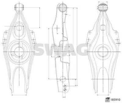 Produktbild von SWAG 33 11 0151 Querlenker Außen Hinten Links Hinten Rechts Unten passend für MERCEDES-BENZ E-Klasse Limousine (W211) Längslenker