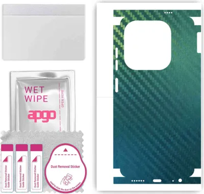 Produktbild von apgo Rückseite + Seiten Schutzfolie, Skin, kompatibel mit Tecno Spark 20, Hinten Displayschutzfolie aus Vinylfolie, kratzfest, einfache Montage - Kohlenstoff-Chamäleon CAKA1