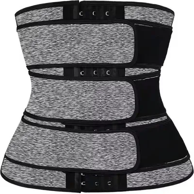 Obrázok produktu pre Waist Trainer, opasok na formovanie pásu s nastaviteľným zapínaním na háčiky, sivý, S