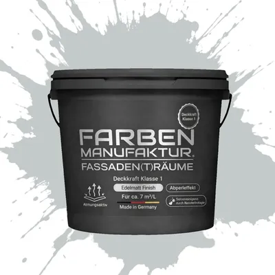 Produktbild von Profi Nano Fassadenfarbe Sockelfarbe Hausfarbe Silikonharz - RAL 7035 Lichtgrau - 10L