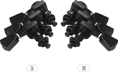 Imagen del producto de 6 afinadores (clavijas) 3L3R para cuerdas de guitarra, mecanismos de bloqueo, afinadores, botones para guitarras acústicas y eléctricas, accesorios de repuesto con tornillos de fijación y tuercas, color
