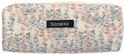 Produktbild von Kosmetiktas in Retrostil, leichte Corduroy-Tas, hängbar, multifunktional