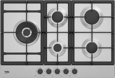 Image de Beko HIAL75225SXE inox Intégré 75 cm Plaque de cuisson à gaz 5 zone(s)