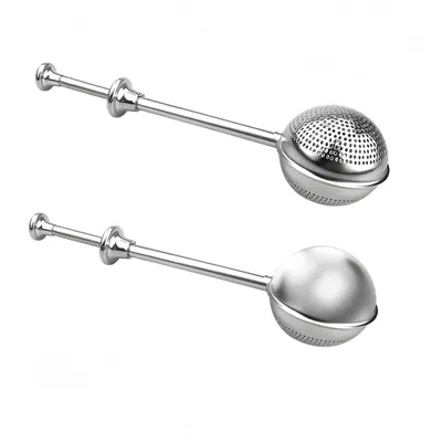 Teesieb aus Edelstahl, 2 Stück, Kugelform, für losen Tee und Mehl