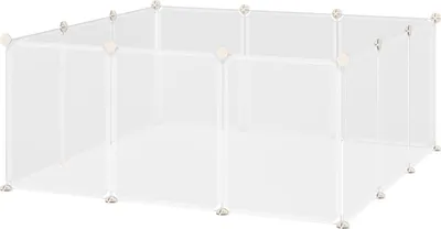 Produktbild von Freilaufgehege Diy Gittergehege Kleine Haustiere 12 Platten Innenbereich Weiß 105X105X45Cm