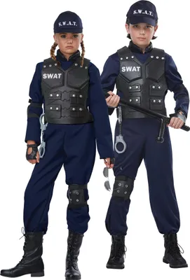 Produktbild von Junior SWAT Kostüm für Kinder Kindergröße: 140