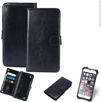 Produktbild von K-S-Trade 360° Hülle kompatibel mit Motorola Moto E schwarz Kunstleder Case BookCase WalletCase Kunstlederederhülle Handyhülle, Rundumschutz
