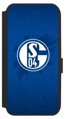 Produktbild von NIVOCASE Klapphülle für Samsung Galaxy A14 5G  Handyhülle aus Kunst Leder NIVOflip schwarz FC Schalke 04 Offizielles Lizenzprodukt