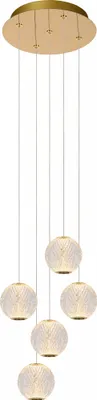 Zdjęcie produktu dla Lampa wisząca okrągła kryształowe kule złota CINTRA LED 21W Lucide