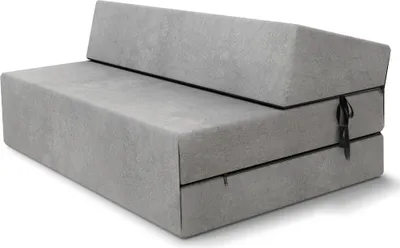 A folded sofa bed on a white background.