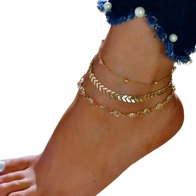 Image de Ensemble de bracelets de cheville dorés SA-27548 KP27548
